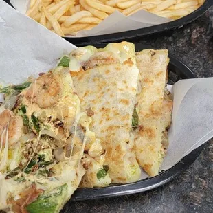 Bacon &amp; Shrimp Aztec Quesadilla