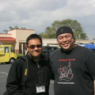 Neil Nisperos (Daily Bulletin) and Dominick (Don Chow Taco truck)
