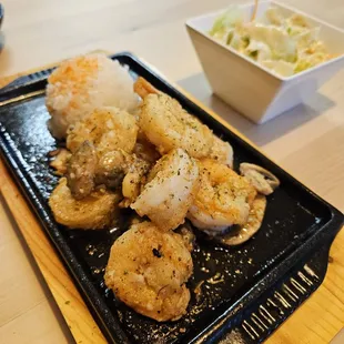 Garlic shrimp sizzling very cool presentation