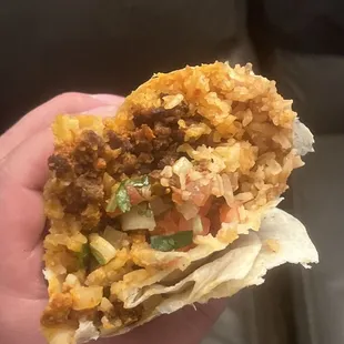 breakfast chorizo burrito with no eggs or cheese included