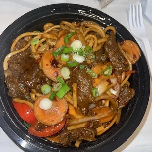 Firecracker noodles with beef