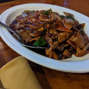 a plate of chinese food