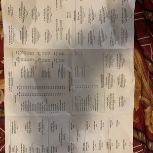 menu