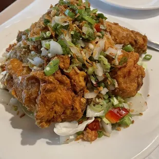 Salt and Pepper Chicken Wings. So crunchy and yummy!