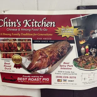 a poster of a roast pig