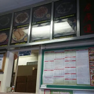 menus on the wall