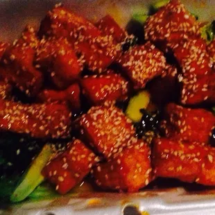 Sesame Tofu.