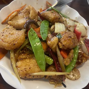 Crispy garlic fish
