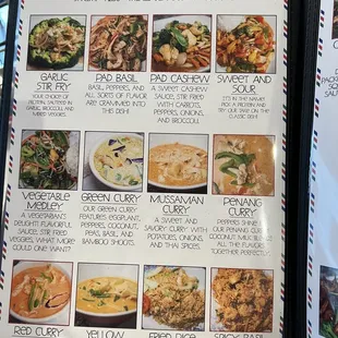 the menu for the restaurant