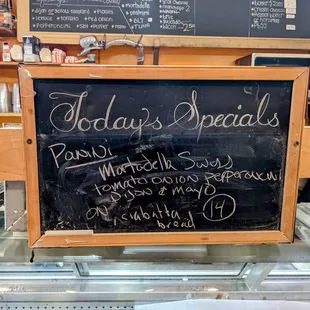 Example of daily special menu 8/29/22