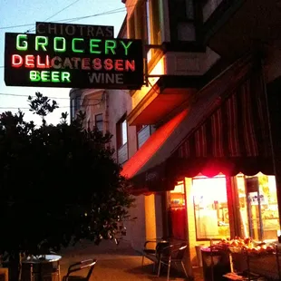 Exterior in the evening.