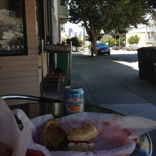 sandwiches, outside