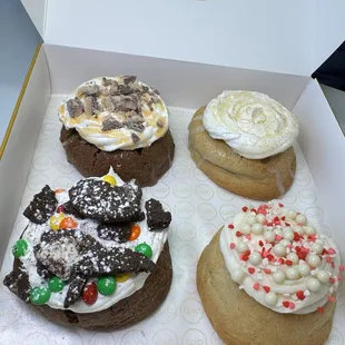 a variety of cookies in a box