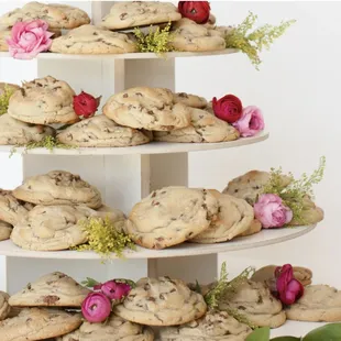 a tiered display of cookies