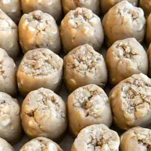 Rows of dough