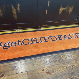 a doormat with the word chipboards on it