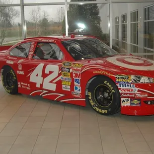 In the lobby:  42 Juan Montoya car