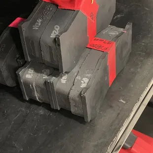 Brake pads for a race car