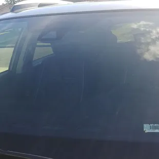 Repaired fron window