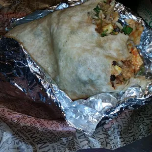 Chicken burrito: 1 Damion: 0