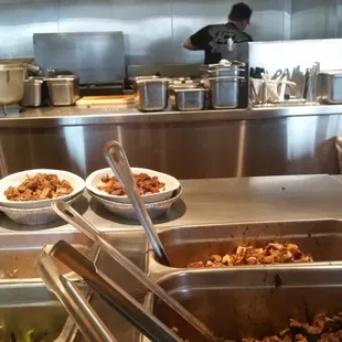 My burrito bowl in the food line