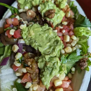 Chicken bowl with Guacamole