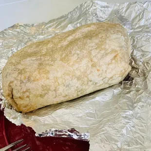 Burrito before we cut it opened