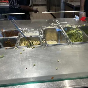 Sloppy work area and their not busy