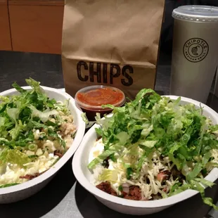 Our meals! I am in love with burrito bowls!!