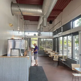 Extra seating area by soda machine