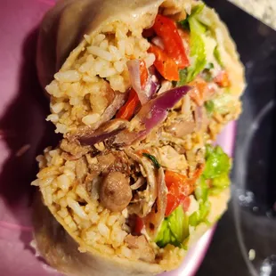 a burrito on a plate