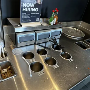 Complete mess, no forks or napkins.