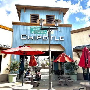 Outside exterior of Chipotle restaurant in Lake Forest, California in Orange County