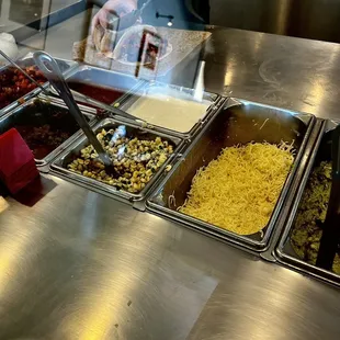 Very clean veggies station at Chipotle in Lake forest with good service