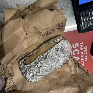 Poorly wrapped burrito.