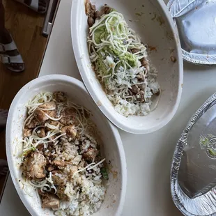 Veggie Bowl &amp; Chicken Bowl both with Fajita Veggies