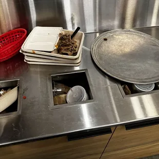 Trash filled to the top.