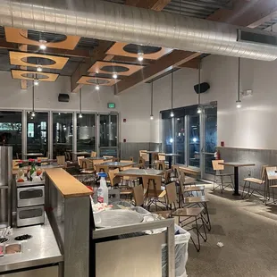 You can see all the tables blocked off by chairs this is 8pm.