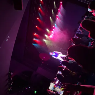 a band performing on stage