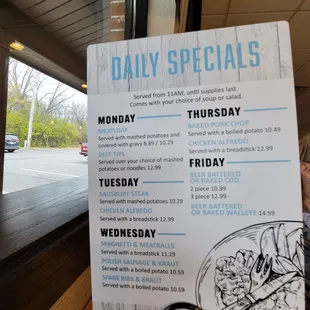 the daily specials