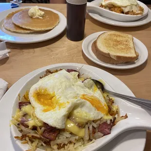 Corned beef skillet and chicken tender skillet