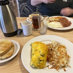 a man eating breakfast