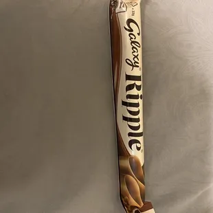 a chocolate bar with a bite taken out of it