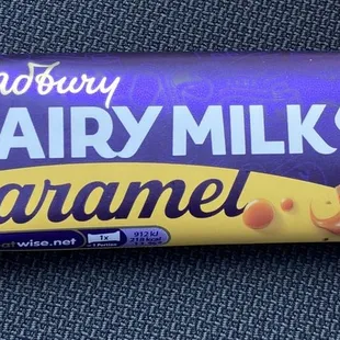 Similar to a Cadbury Caramel Egg but in candy bar form.