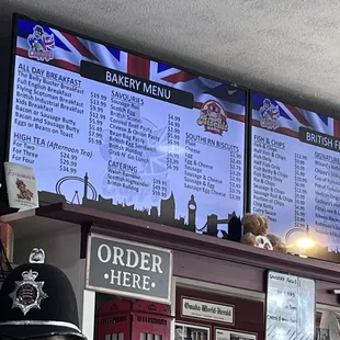 Menu board.