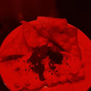 Snack of the day: wonton chips, and scallion dip