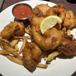 Shrimp Platter - batter is THICK