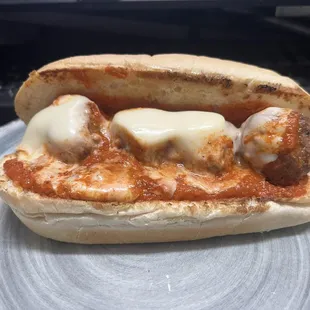 a meatball sub sandwich