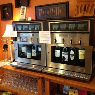 Wine Stations allow you to taste each rotating wine in the case. 8 red and 8 whites. Taste to your hearts content.