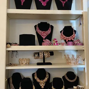 Pink, and champagne colored jewelry